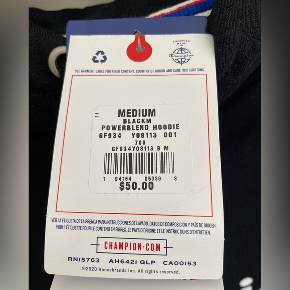 Champion Women's Script Logo Powerblend Fleece Hoodie - Picture 5 of 5